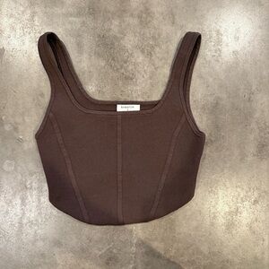 Brown knit corset